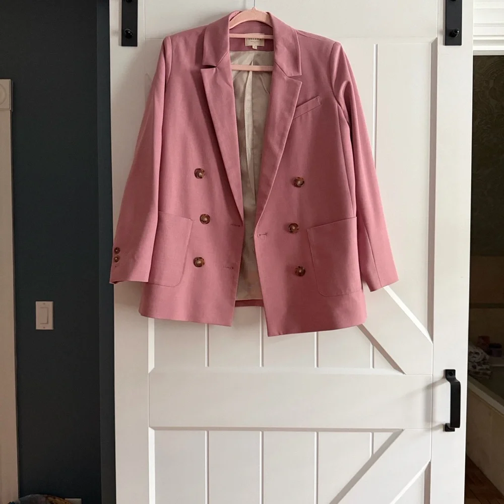 Sezane Pink Women's Suit Set - pants and blazer - Picture 6 of 9